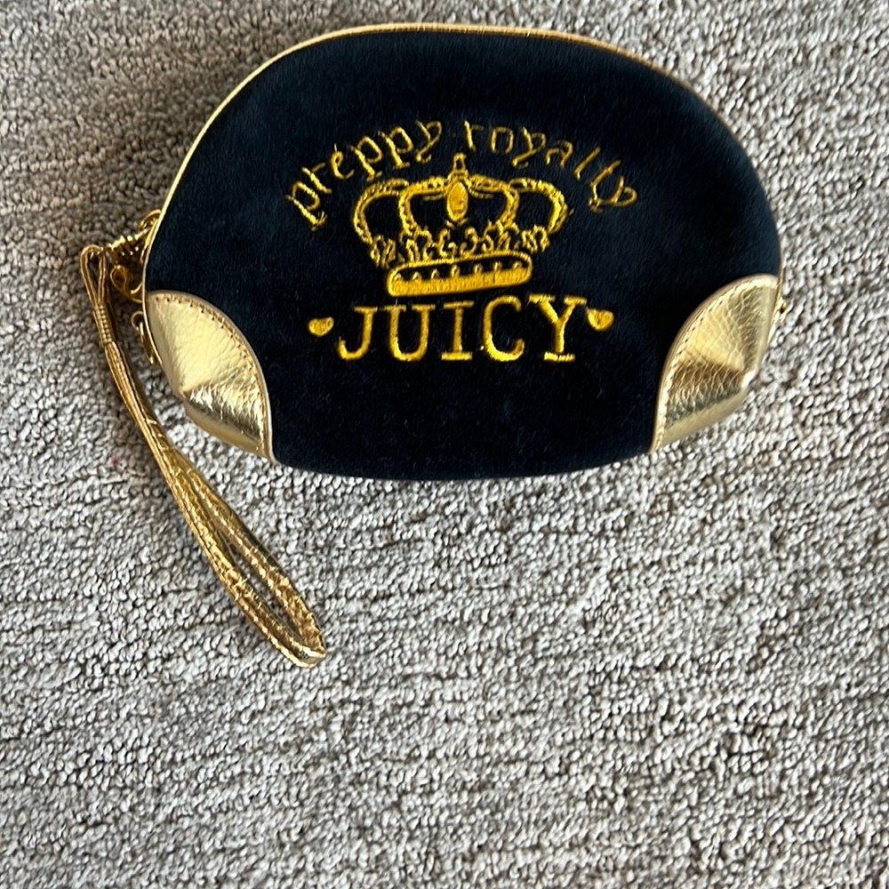 Juicy Couture Black and Gold Wristlet